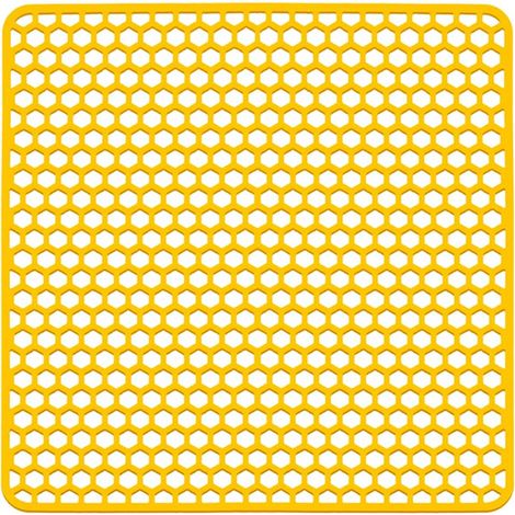 Tapis de protection en silicone pour évier de cuisine, tapis de protection pour plan de travail en silicone, résistant à la chaleur, facile à nettoyer (jaune, 34,5 cm) (1/5)