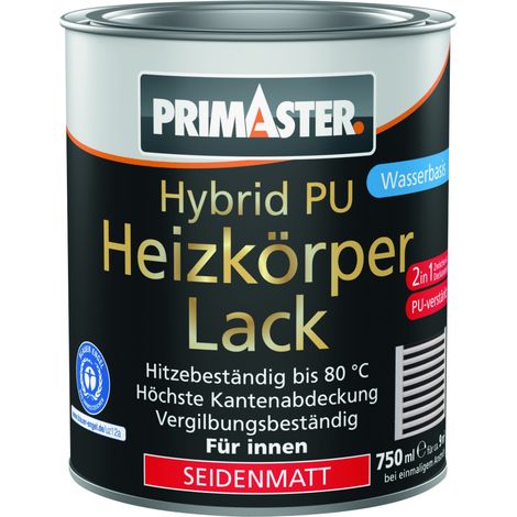 Primaster Hybrid PU-Heizkörperlack weiß seidenmatt 750 ml HeizkÃ¶rperlack