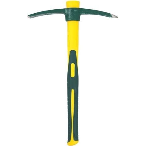 Pioche de jardin. Pour ameublir le sol, le jardinage ou la prospection. Avec poignée en fibre de verre légère et solide et tête (1/4)