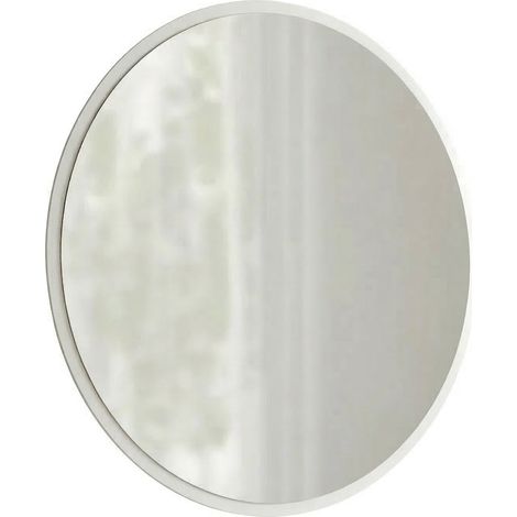 Rosciano Spiegel, Rund, Wandtyp, Rahmen Transparent, 60x60h cm Weiß