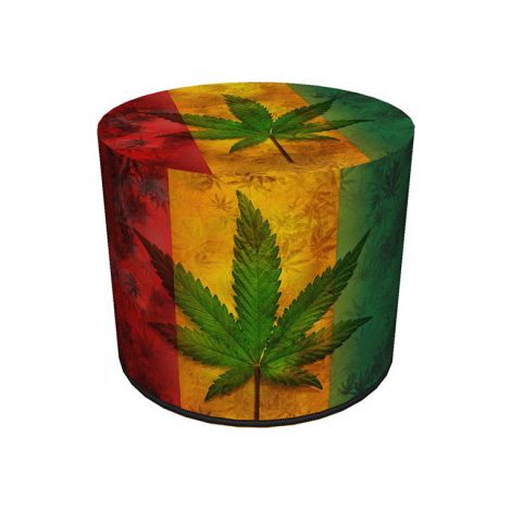 Dekorativer Pouf von Bertoni mit Rasta-Muster – runder Pouf für Wohnzimmer und Flur, 40 cm Durchmesser, elegant, mit Reißverschluss, waschbar (1/3)