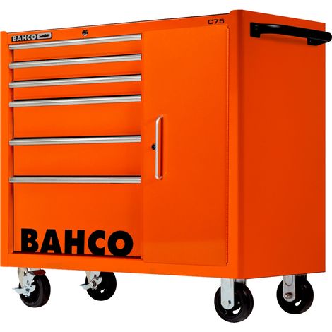 Bahco Classic Werkstattwagen 40 mit Schrank und 6 Schubladen, orange