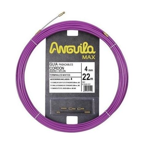 ANGUILLE 65040022 Passe-câble ANGUILA MAX 4mm acier/nylon 22m lilas