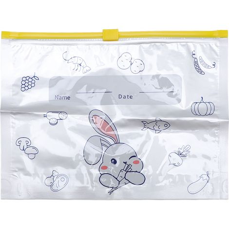 Lot de 10 sacs de congélation en aluminium, étanches et refermables, pour la conservation des aliments (restes, préparation des repas), format M (23 x 17 cm). (1/5)