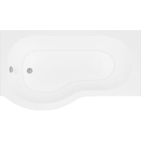 Modern Bathroom P Shaped Bath & Panel, 1600 x 850 x 410mm, Left Hand