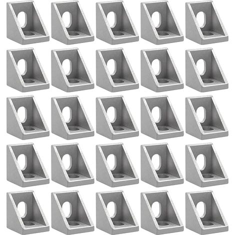 25x Winkel BefestigungEckwinkel, 20x20 Aluminium Winkelverbinder Befestigung Aluprofil Eckwinkel Befestigungsmaterial Winkel Befestigung
