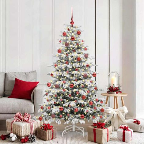 Künstlicher klappbarer Weihnachtsbaum Weiß 180 cm PE und PVC