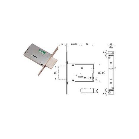 SERRATURA DA INFILARE DOPPIA MAPPA 40702- - mm.60 (4070260C6) - 1 pezzi MOTTURA