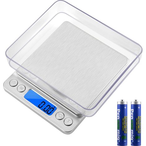 1 Balance cuisine, écran LCD, rechargeable USB, acier inoxydable, précision 0,01g, usage domestique (1/5)