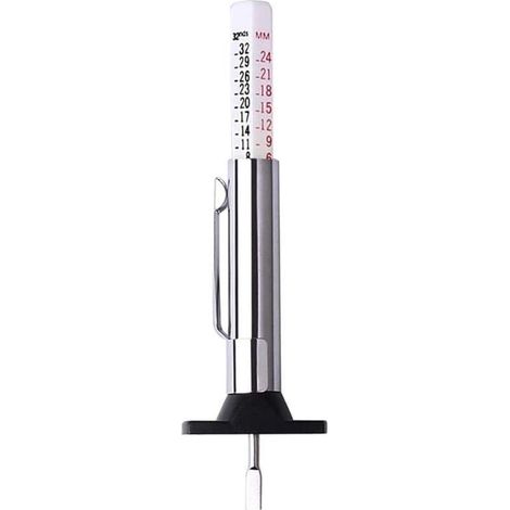Reifenprofiltiefenmesser, Reifentiefenmesser, Lnge 90 mm, für Auto, Fahrrad, Transporter, LKW, Motorrad, Standard-Digitalmessgert aus Edelstahl, metrisch (1/4)