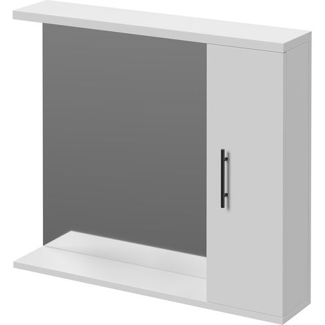 Alexander James 850mm x 750mm Downlit Vanity Mirror with Storage - 850mm - Gunmetal Grey 96mm Bar Handle