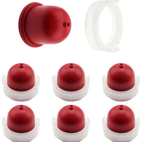 6 bombillas de cebado para carburador 694394, compatibles con Briggs & Stratton 494408 (rojas) (1/4)