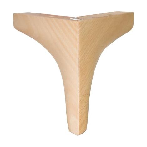 Pack 4 patas de madera de haya Enya 13 cm – Natural – con tornillos rosca madera y fieltros – para sofás, camas y muebles