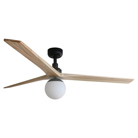 Faro Barcelona – Ventilateur de plafond noir/chêne Ø150cm – Moteur DC ultra-compact – 6 vitesses réglables – Télécommande incluse – Pour pièces de 17,6 à 28 m² (1/5)