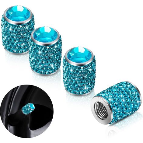 Bouchons de valve de pneu, lot de 4, faits main avec des strass