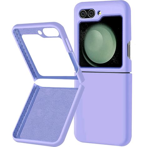 Funda de silicona para Samsung Galaxy Z Flip5 5G, color morado. (1/4)