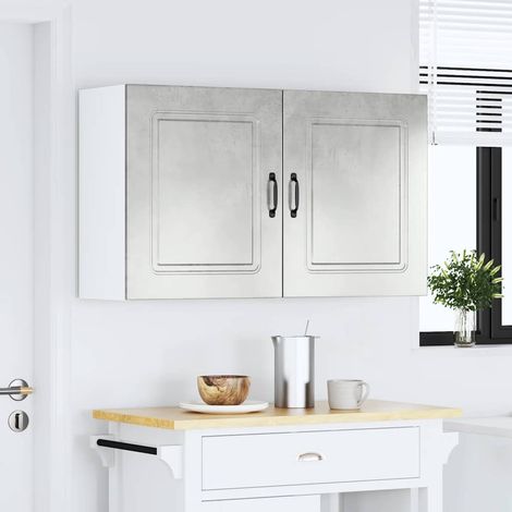 Küchen-Hängeschränke 2 Stk. Kalmar Betongrau Holzwerkstoff