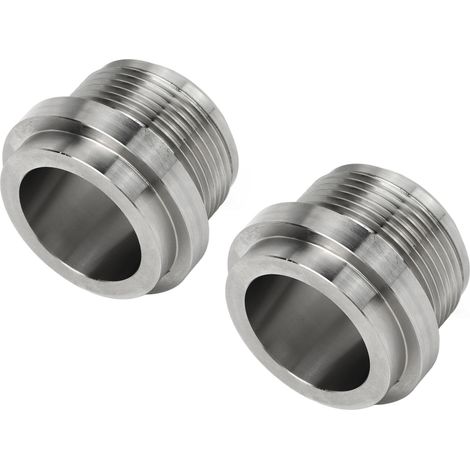 1 paire de raccords soudés AN20 en acier inoxydable, antirouille et résistants aux hautes températures, couleur argent, pour couvercles de soupapes de radiateurs (1/5)