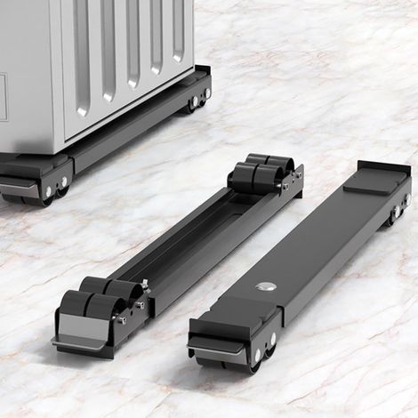 chariots à roulettes pour meubles support rétractable machine laver réfrigérateur accessoires de cuisine et salle bain Lot de 2 (1/4)