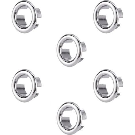 Débordement D'Évier Anneau, 6 Pcs Anneau de Débordement d’Évier Couvercle de Trop-Plein, Anneaux de Débordement d'Évier, pour Bain, Cuisine, Évier (1/5)