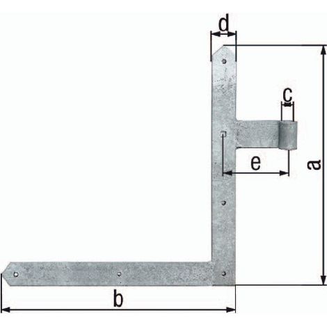 Tor-Winkelband 400x600x40x105mm STA TZN li.unten 5mm GAH
