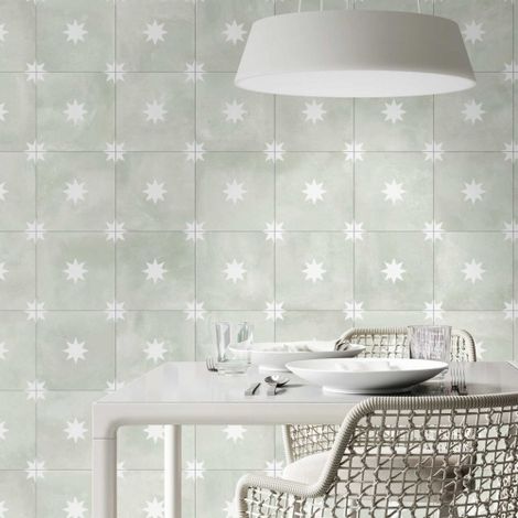 Realonda – Carrelage imitation carreaux de ciment 44x44 cm finition mat – Boîte de 1,37m² (7 pièces) – Pour chantiers humides (1/5)