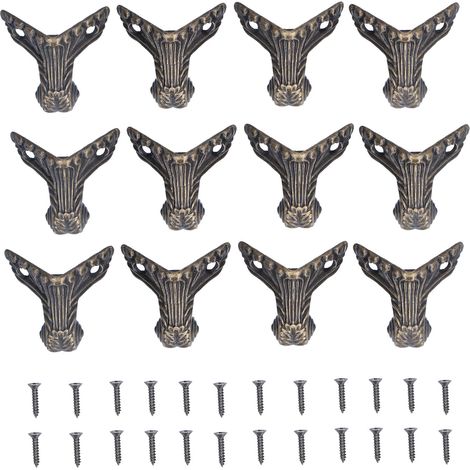 Füße für Schmuckkästchen, 12 Stück, antik und elegant, hochwertige Legierung, robust und langlebig, rostbeständig, Holzbox