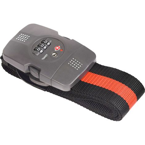 THIRARD - Sangle TSA à code modifiable pour bagage, boucle clipsable, noir et rouge - THIRARD