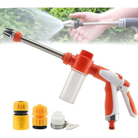 Turbo Washer - Limpiador de alta presión - Pistola de alta presión - Pistola para lavado de autos - con 3 conexiones - con depósito de espuma - Pistola para manguera de jardín - Espray de limpieza múl (1/5)