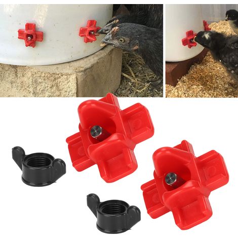20 Pièces Mamelons d'Abreuvoir Automatique Filetage Mâle G1/8 avec Vis Noires pour Volaille (1/5)