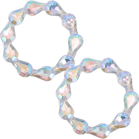 Car Ignition Ring 2 Pieces Imitation Gems Sparkling Push