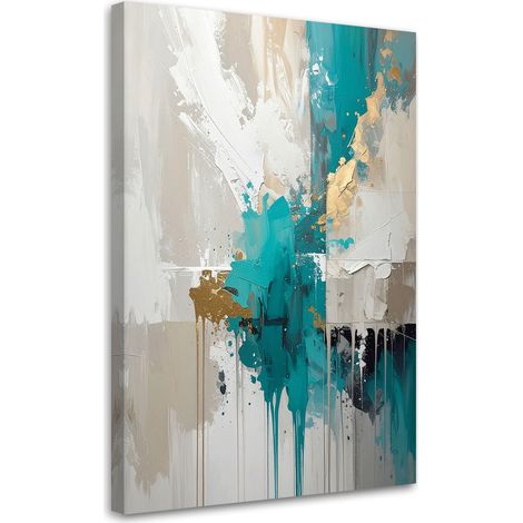 Wandbild Türkis graue Abstrakt 30x45 (1/5)