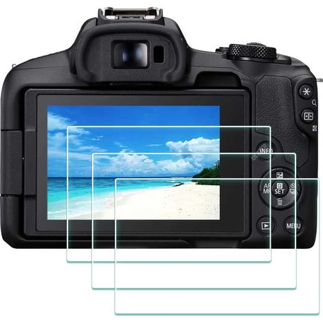 Protector de pantalla para Canon EOS R50 EOSR50, láminas de vidrio templado, protección de borde a borde 9H, antiarañazos - Paquete de 3