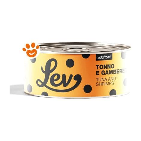 Lev Cat Adult Tonno con Gamberetti - Lattina 140 Gr -