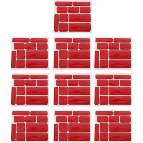 Lot de 10 autocollants rouges protection cadre vélo, anti-rayures résistants, protège-base de chaîne DIY, adhésifs réutilisables pour vélo. (1/5)