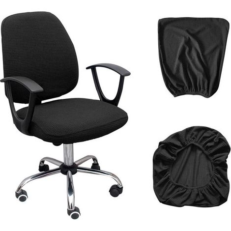 Fodera per sedia da ufficio. Tessuto elasticizzato e lavabile. Coprischienale 36 x 50 cm e coprisedile 38 x 52 cm. Universale. Idrorepellente. (1/5)