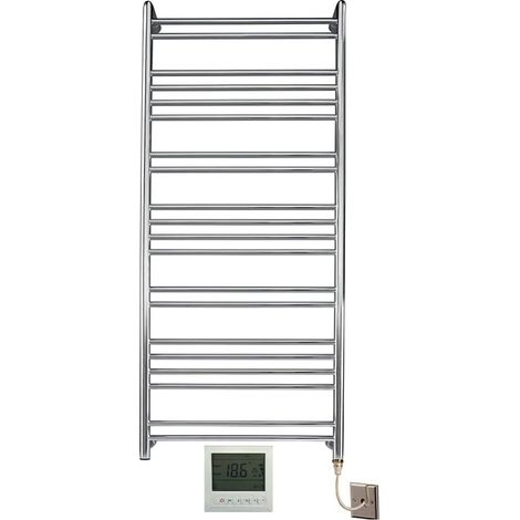 Tokyo Electric Designer Stainless Steel Central Heating Towel Rail 500 x 1200mm + 7 Day Timer/Thermostat (1/3)