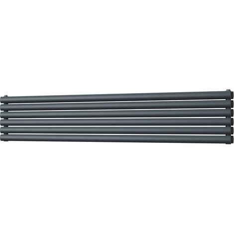 Omeara Axis - Anthracite Horizontal Radiator H348mm x W1800mm Double Panel