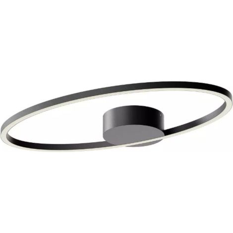 Plafoniera moderna redo group leo 01 3333 01 3334 led cct nero bianco dimmerabile alluminio, finitura metallo nero