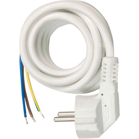 Câble H05vv-f 3g1 Mm² Pour Multiprise Multifix, Avec Fiche, Blanc, 2 M, Blister