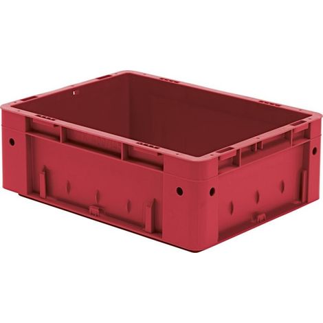 Contenedor de transporte L400XB300XH145MM ROJO PP PESO TRANDO LADO DE PARED DE LA CARRERA. (1/2)