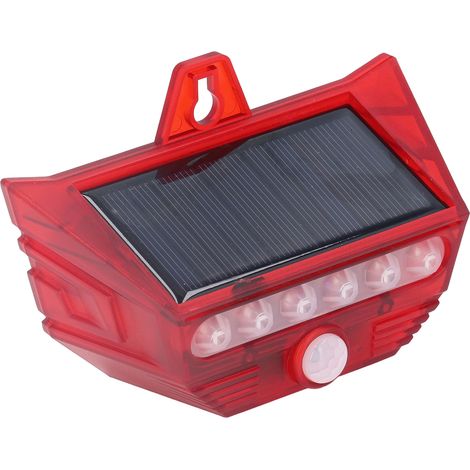 Lampe d'alarme solaire, détecteur de présence humaine télécommandé, dispositif de dissuasion des animaux, alarme antivol solaire. (1/5)