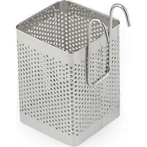 Porte-couverts de cuisine en inox, lot de 2, organisateur de baguettes cylindrique, usage quotidien, 7,5 x 7,5 x 13,5 cm - pour usage en cuisine (1/5)