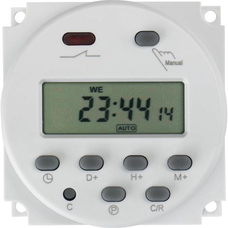 CN101A Ingresso CC/CA 12 V, uscita CA 200-250 V, timer programmabile digitale LCD da 16 A, relè a ritardo 17 volte al giorno e a settimana