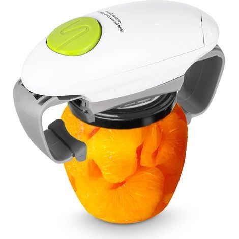 Ouvre-bocal électrique – Gadget de cuisine robuste pour bocaux hermétiques – Idéal pour la maison, l'arthrite et la ménagère (blanc) (1/4)