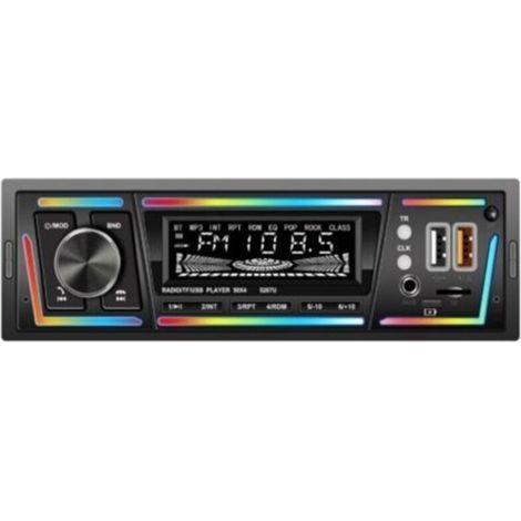 Autoradio Bluetooth avec RDS, port de chargement USB-C, mode lecteur multi-lumière, FM/AM, autoradio 1 DIN avec 2 ports USB/MP3/AUX/carte SD/réglages audio DSP/égaliseur