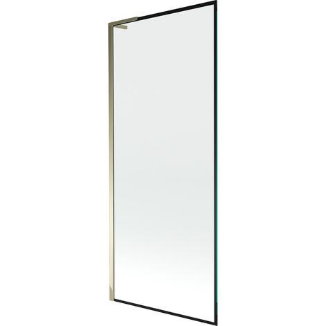 Mexen Next L Badewannenfaltwand 1-flügelig 80 x 150 cm, schwarzes Muster, gold - 895-080-000-03-70-50 (1/5)