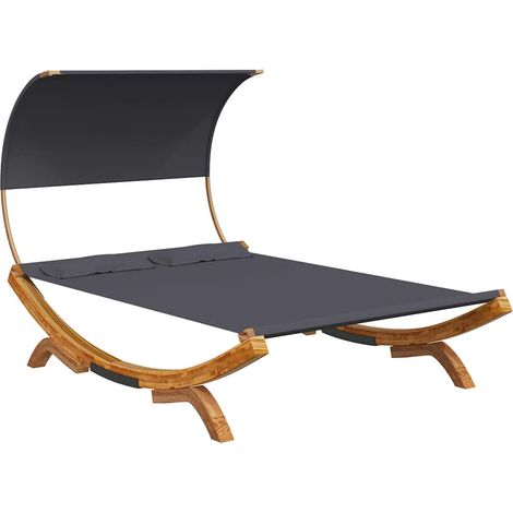 Maison Exclusive - Lettino con Tettuccio 165x203x126 cm in Legno Curvato Antracite (1/5)