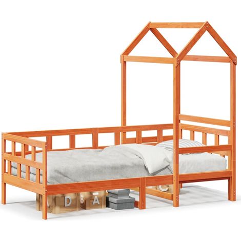 Maison Exclusive - Sofá cama con techo madera maciza pino marrón