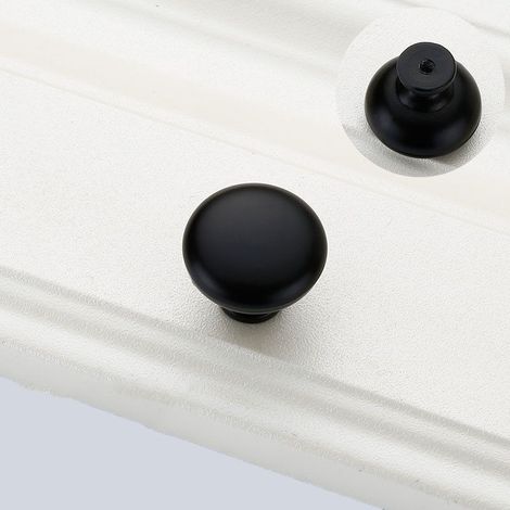 4PCS Boutons de Porte Boutons de Tiroir 29mm Vintage Poignées Boutons de Meuble de Meuble pour Placards de Cuisine (noir)- (1/5)